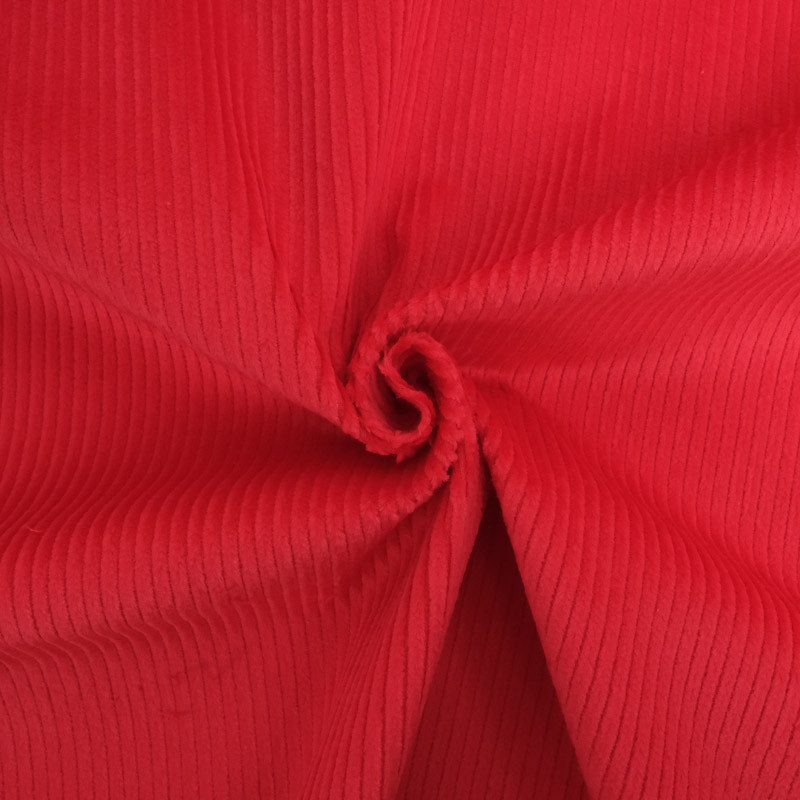 Velours Côtelé Stretch Maé rouge vif